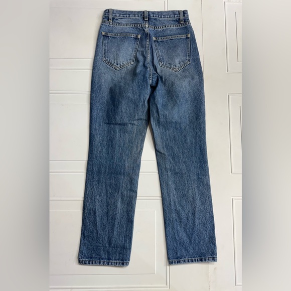 CARMAR High Rise Straight Leg Jeans Size 26 Blue Denim Mid Hem Detail - Picture 6 of 6